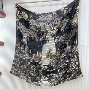 Dior Forest Night Scarf 140*140 Black